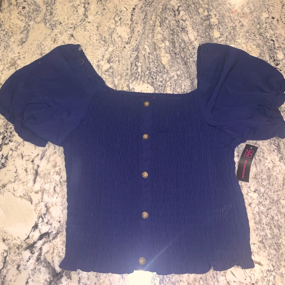 blue cute cropped top